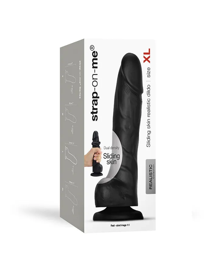 Strap-On-Me Female Sex Toys | Strap-On-Me - Sliding Skin Realistische Dildo - Zwart