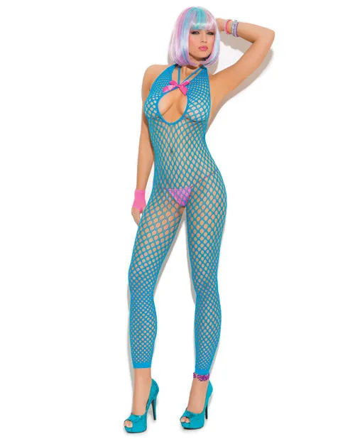 The Vivace Collection Vibrators Vivace Crochet Footless Bodystocking Neon Blue OS