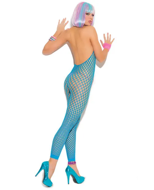 The Vivace Collection Vibrators | Vivace Crochet Footless Bodystocking Neon Blue - O/S