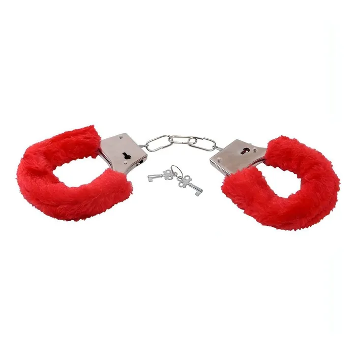 Toyz4lovers Vibrators Manette metalliche con peluche rosso