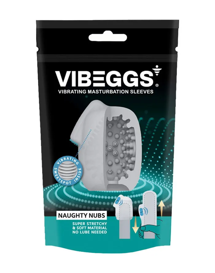 VIBEGGS Female Sex Toys | VIBEGGS - Naughty Nubs - Vibrerende Masturbatie Sleeve èn Vinger Vibrator - Wit