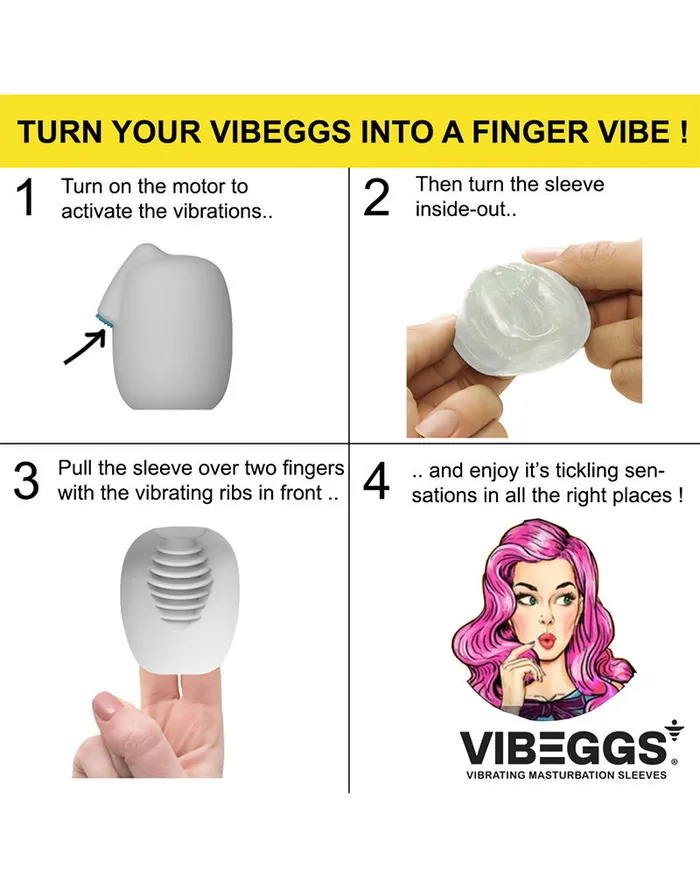 VIBEGGS Female Sex Toys | VIBEGGS - Naughty Nubs - Vibrerende Masturbatie Sleeve èn Vinger Vibrator - Wit