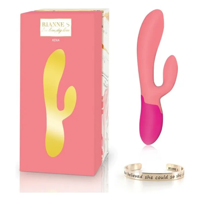 Vibratore Doppia Stimolazione Rianne S Essentials Xena Rabbit Corallo Rosa Rianne S Vibrators