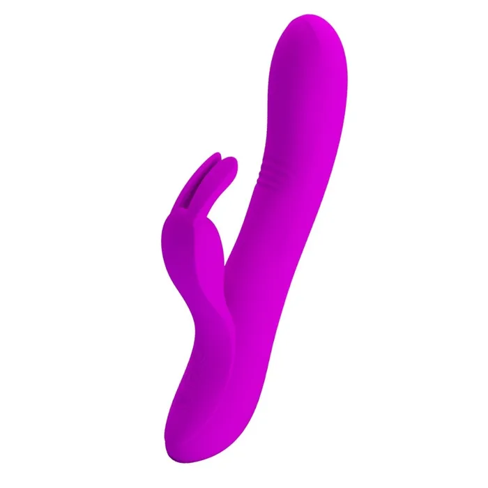 Vibratore Rabbit 100% in silicone, con 4 diverse modalità di tickling e 7 diverse modalità di vibrazione - Viola, Ricaricabile, | Pretty Love Female Sex Toys