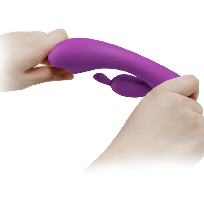 Vibratore Rabbit Extra Soft Silicone - 12 modalità di vibrazione, Ricaricabile, Viola | Pretty Love Female Sex Toys