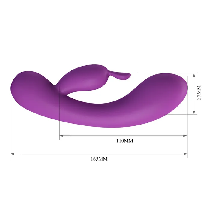 Vibratore Rabbit Extra Soft Silicone - 12 modalità di vibrazione, Ricaricabile, Viola | Pretty Love Female Sex Toys