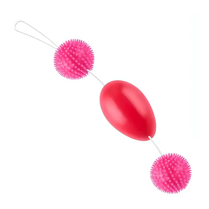 Vibrators Baile Trio di Palline AnaliVaginali con rilievi stimolantio Rosa