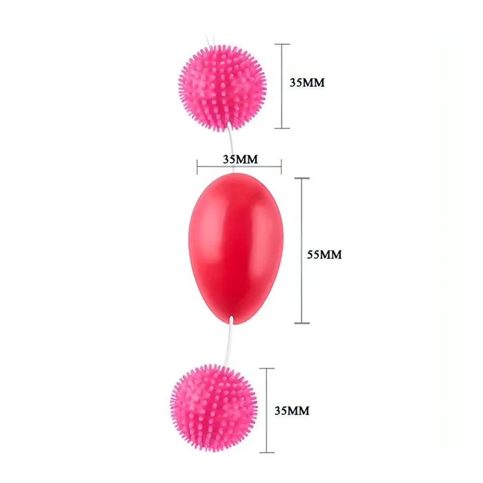 Vibrators | Baile Trio di Palline Anali/Vaginali con rilievi stimolantio - Rosa