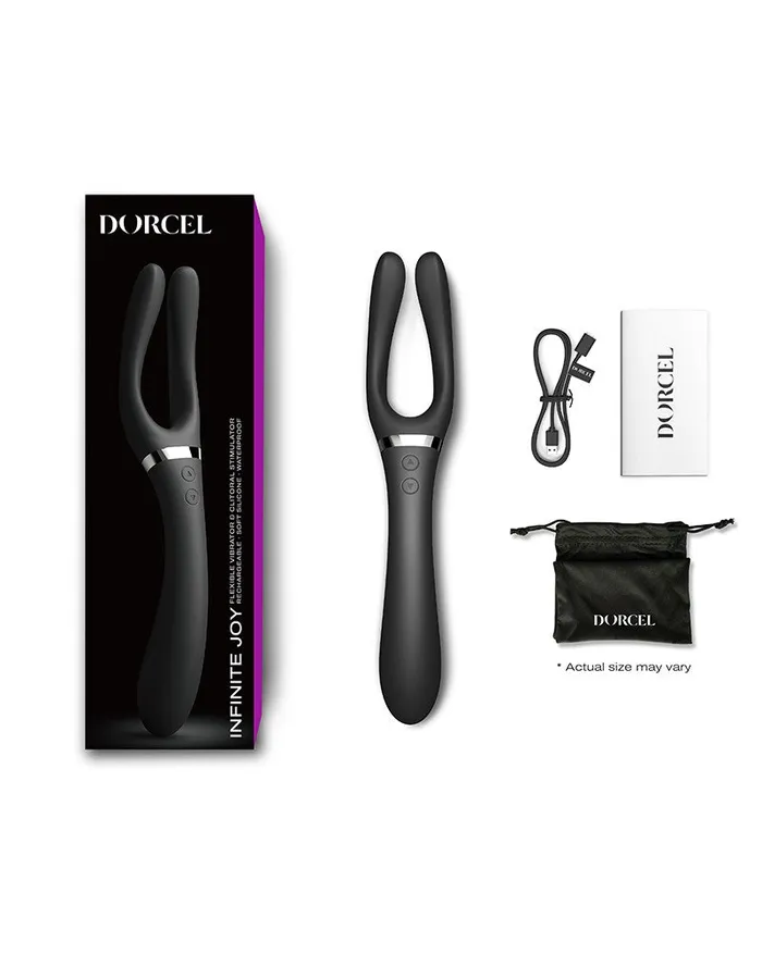 Vibrators | Dorcel Dorcel - Infiniite Joy - Multi Vibrator - Met Twee 360° Flexibele Armen - Zwart