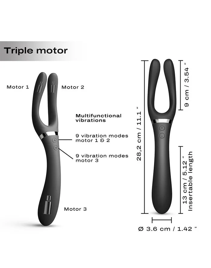 Vibrators | Dorcel Dorcel - Infiniite Joy - Multi Vibrator - Met Twee 360° Flexibele Armen - Zwart