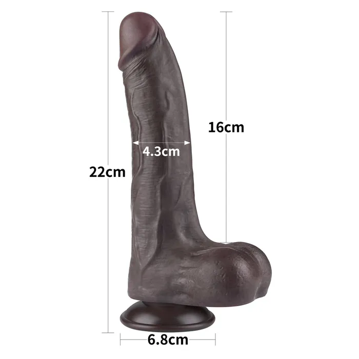 Vibrators | Fallo 8.5'' Scappellabile come un pene vero - Nero - Lovetoy