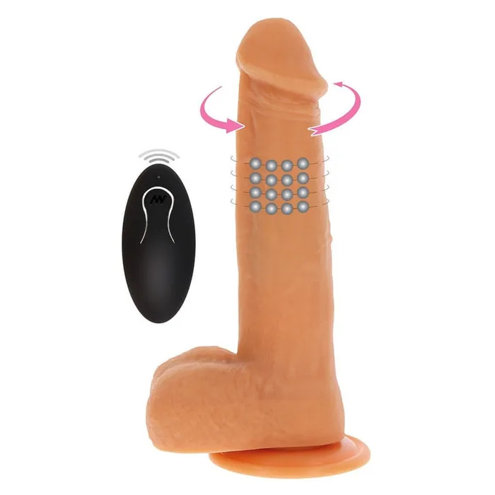 Vibrators Get Real Vibratore Realistico con Perle Roteanti con Telecomando Wireless