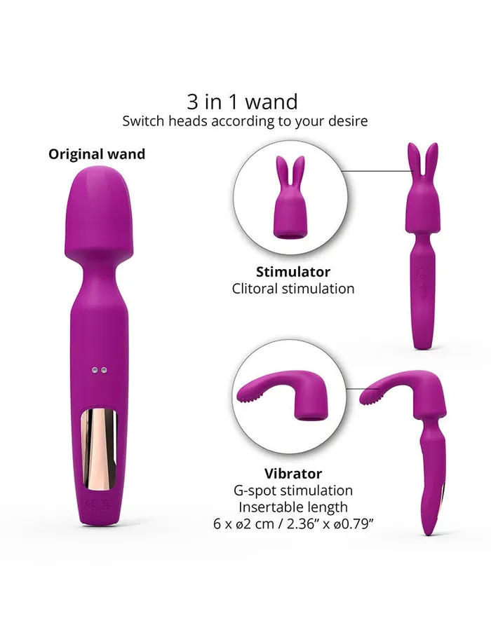 Vibrators | Love to Love Love to Love - R-Evolution Wand Vibrator Set Met 2 verwisselbare opzetstukken - Roze