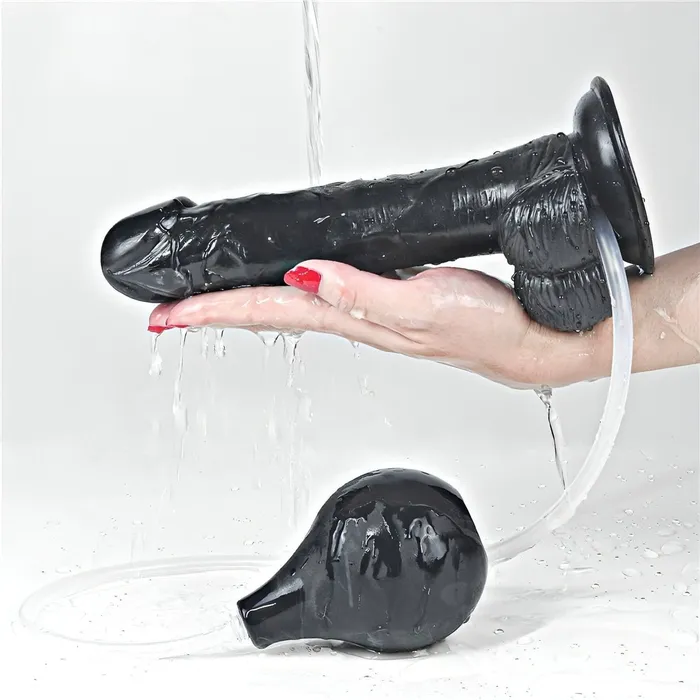 Vibrators | Lovetoy Squirt Extreme Fallo Realistico con Pompa Squirting - Nero, 9''