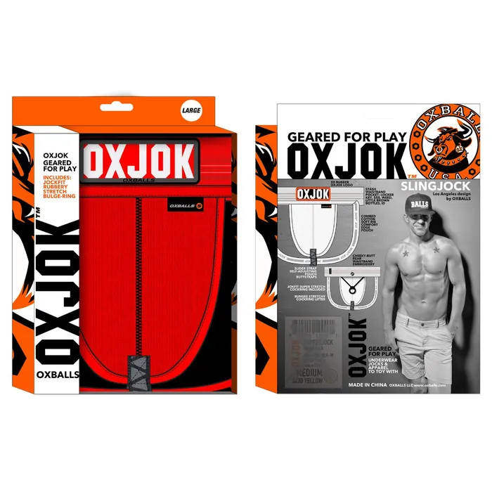 Vibrators | Oxjok Oxjok Slingjock - Upthrust Slider Jockstrap - Ingebouwde Cockring - Met opbergvakje - Red Hot