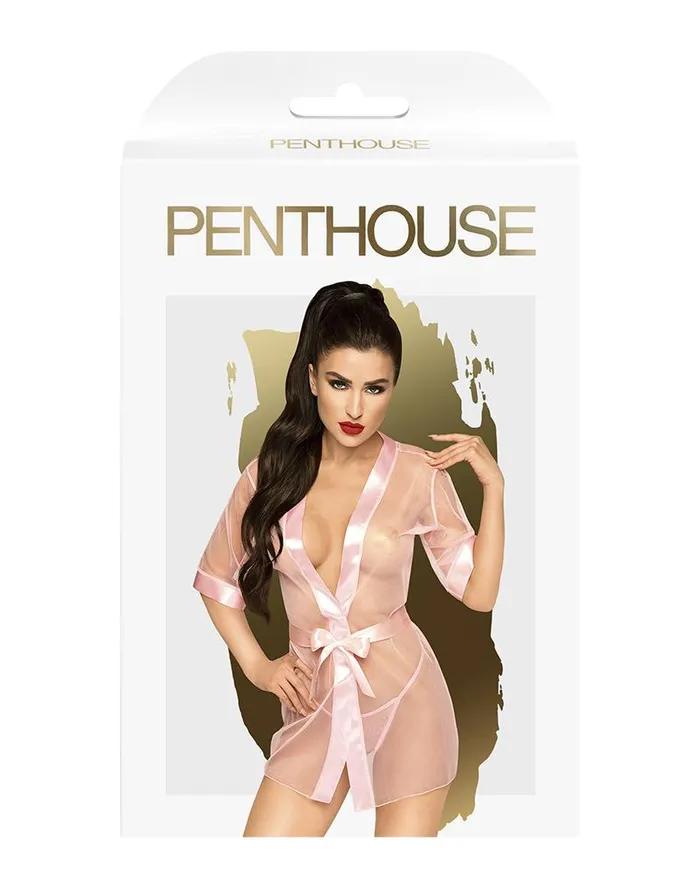 Vibrators | Penthouse Penthouse - Kimono Met String - MIDNIGHT MIRAGE - Roze