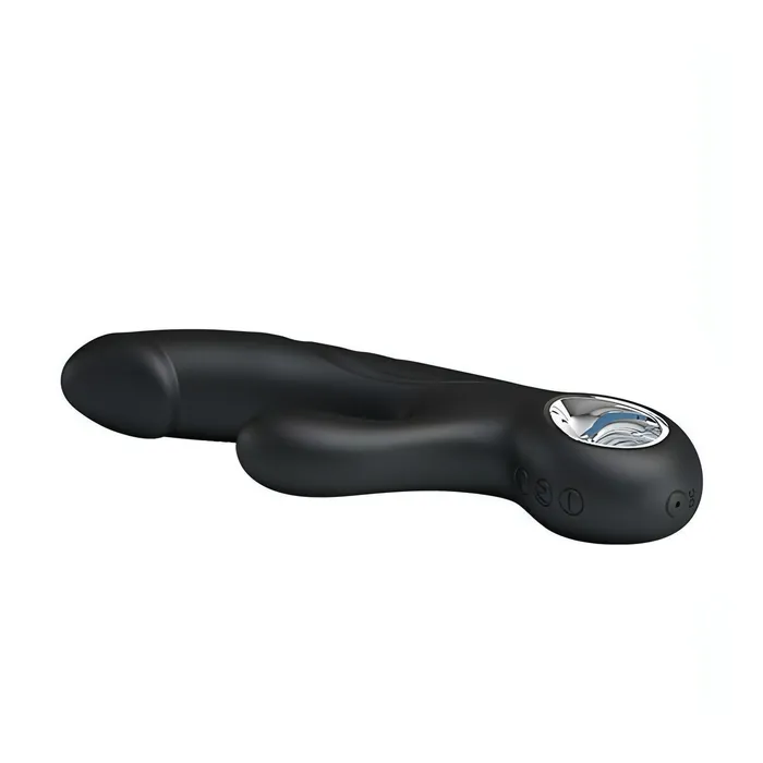 Vibrators | Pretty Love Selene Vibratore rabbit nero con glande scolpito - 7 Modalità di vibrazione, Ricaricabile tramite USB