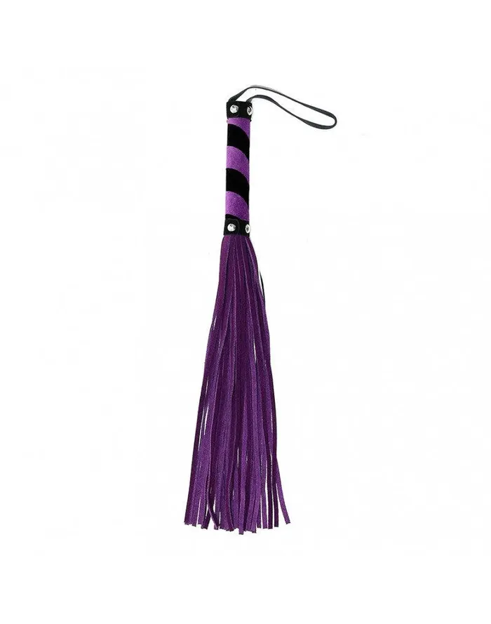 Vibrators Rimba Bondage Play Rimba Zweepje Flogger Suede 36 Strengen PaarsZwart