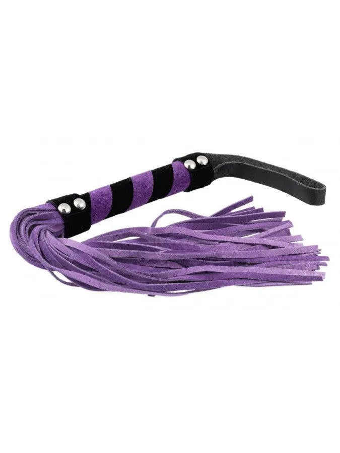 Vibrators | Rimba Bondage Play Rimba - Zweepje- Flogger - Suede - 36 Strengen - Paars/Zwart