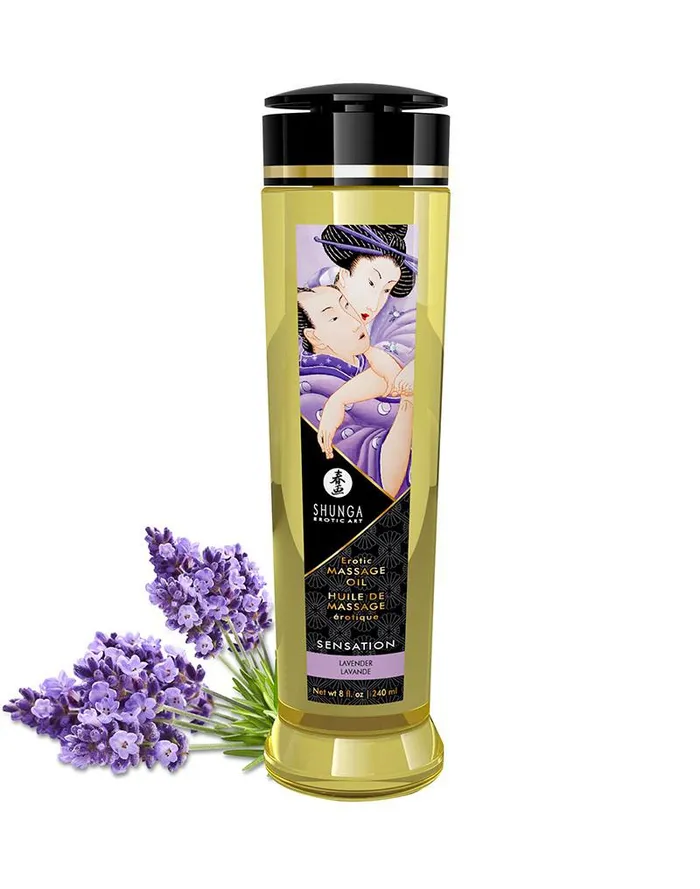 Vibrators Shunga Massageolie Sensation Lavender 240 ml Shunga