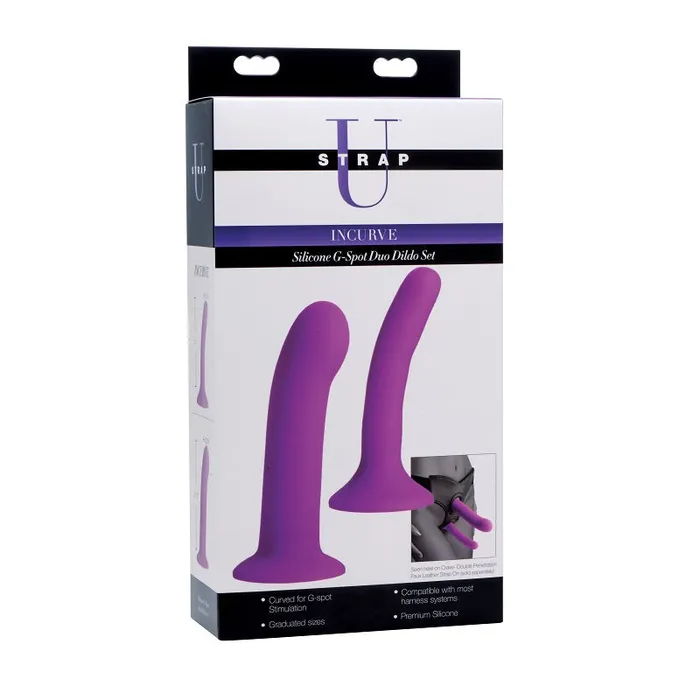 XR Brand Female Sex Toys Incurve Silicone Gspot Duo Dildo Set