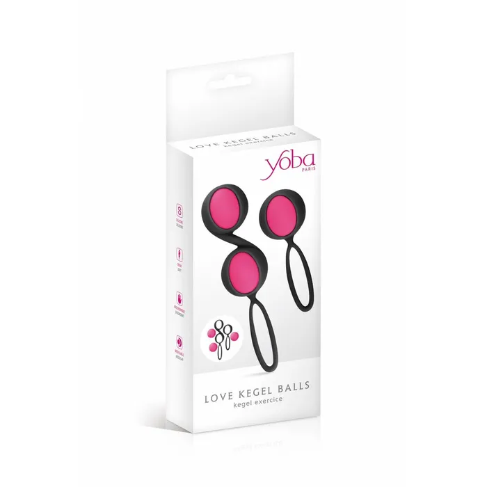 Yoba Female Sex Toys | Kit d'Allenamento Weighted Kegel Yoba Silicone Nero Rosa 2 Pezzi