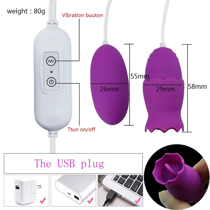 YSGLIFE Couples | 12 Speeds Tongue Oral Licking Vibrators G-spot Vagina Massage Clitoris Stimulator USB Vibrating Egg Sex Toys for Women Sex Shop